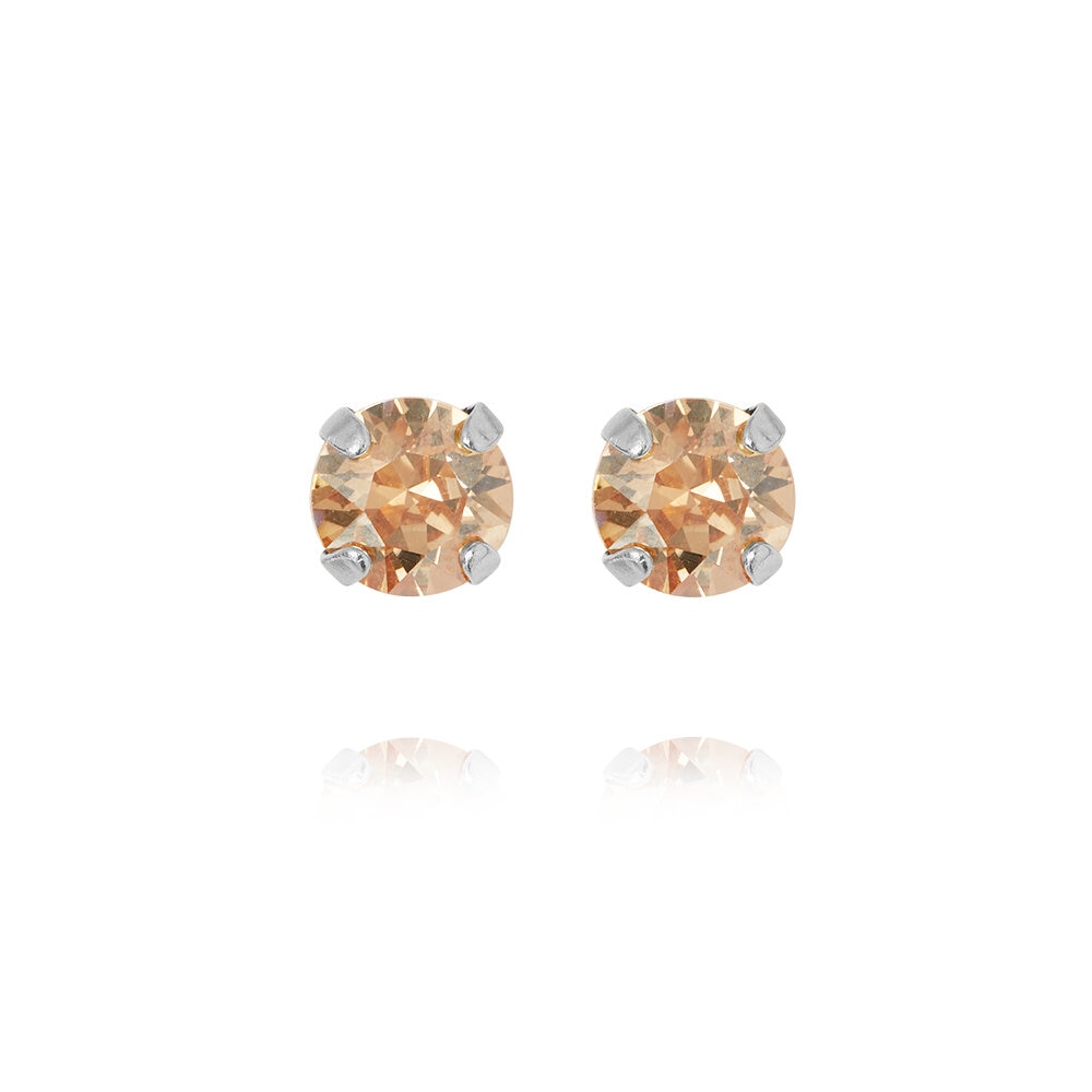 Mini Stud Earrings Rhodium Golden Shadow