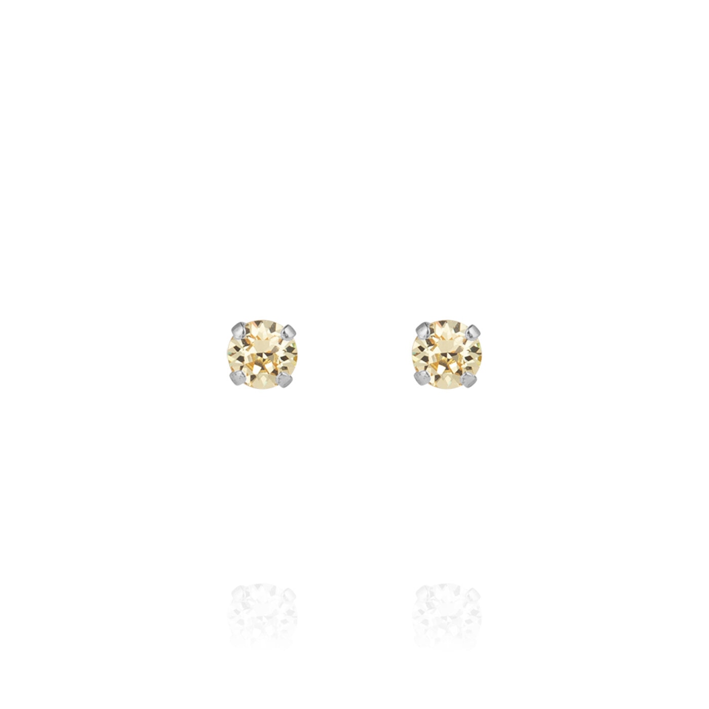 Mini Stud Earrings Rhodium / Jonquil