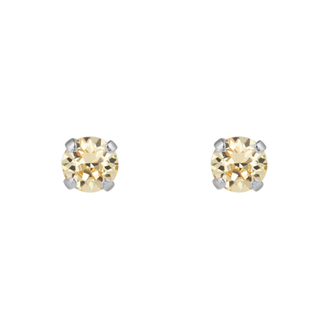 Mini Stud Earrings Rhodium / Jonquil