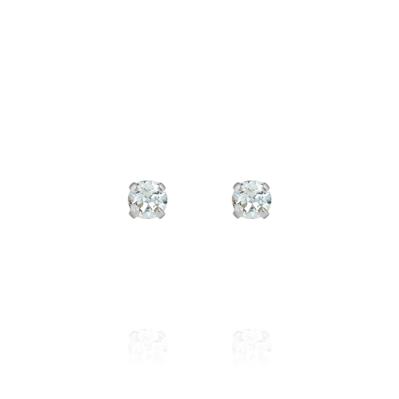Mini Stud Earrings Rhodium / Light Azore