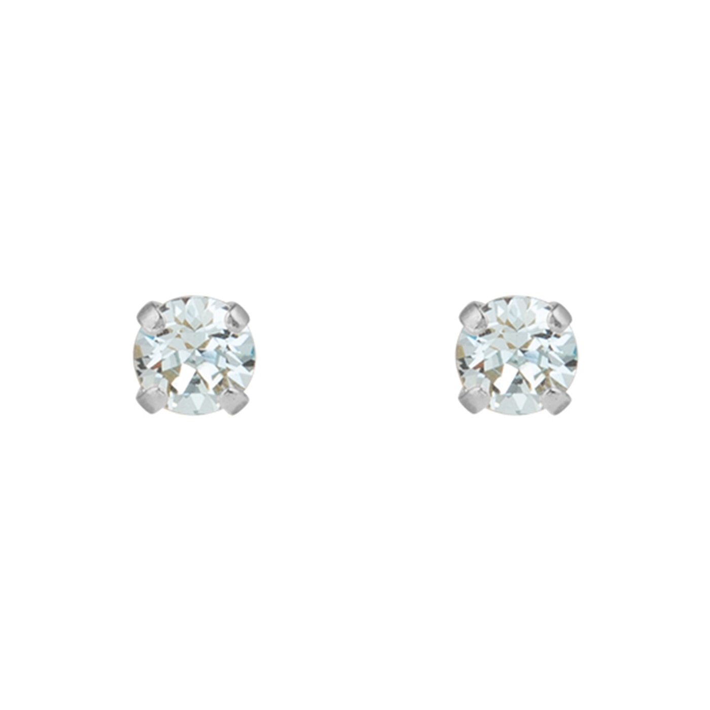 Mini Stud Earrings Rhodium / Light Azore