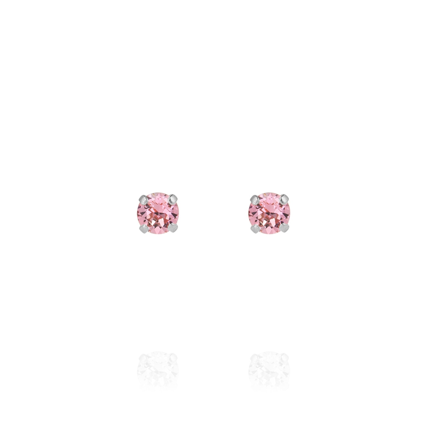 Mini Stud Earrings Rhodium / Light Rose