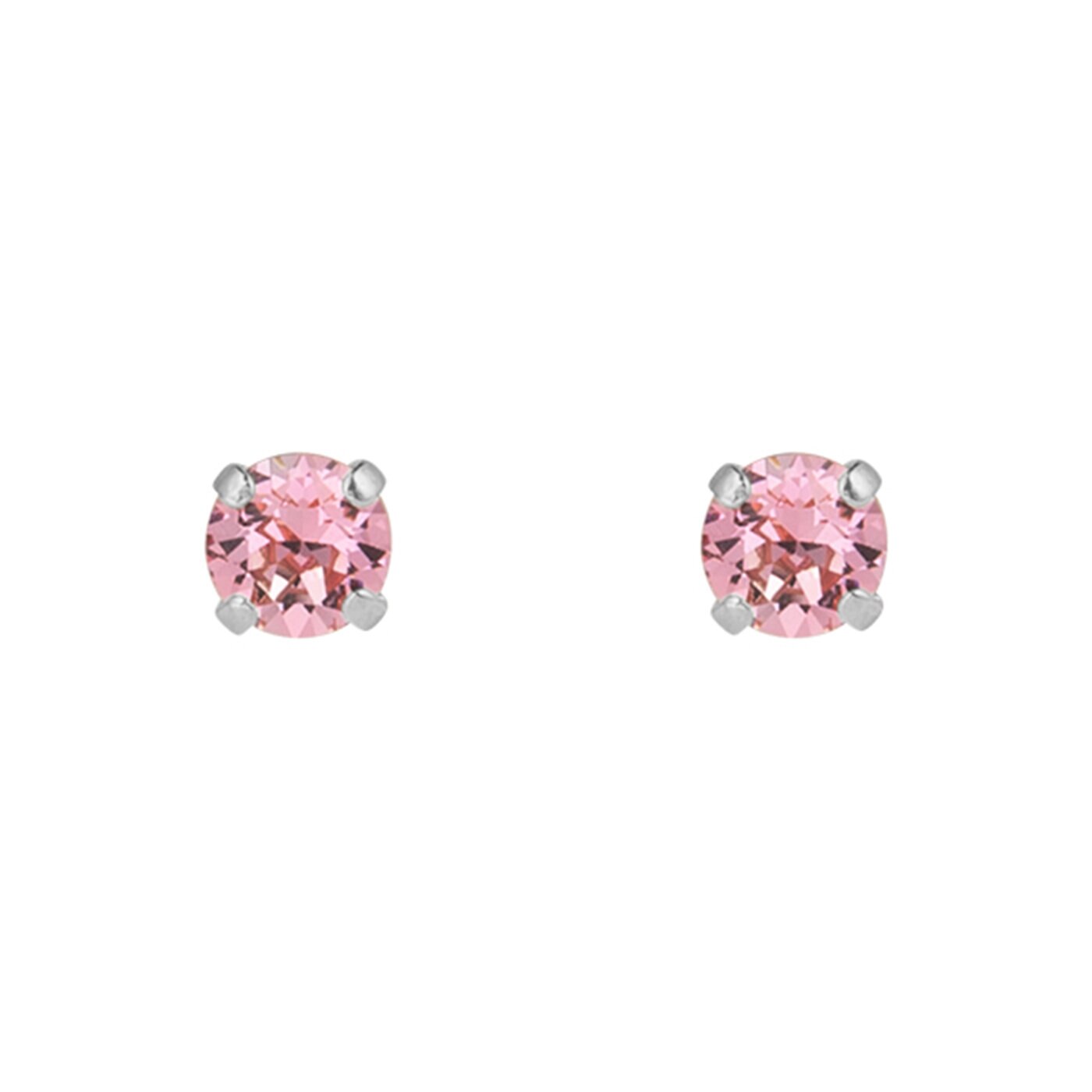 Mini Stud Earrings Rhodium / Light Rose