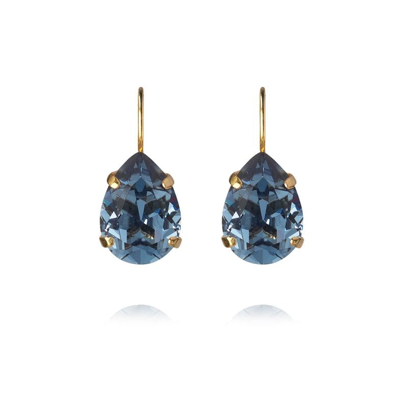 Mini Drop Clasp Earrings / Demin Blue