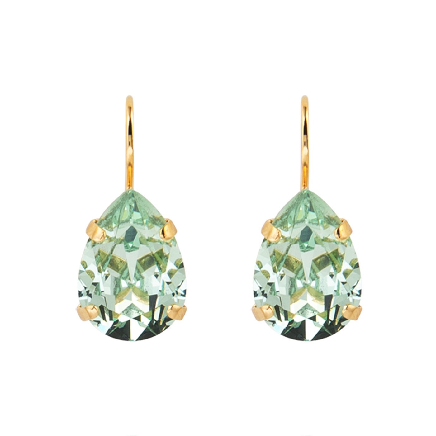 Mini Drop Clasp Earrings Gold / Chrysolite