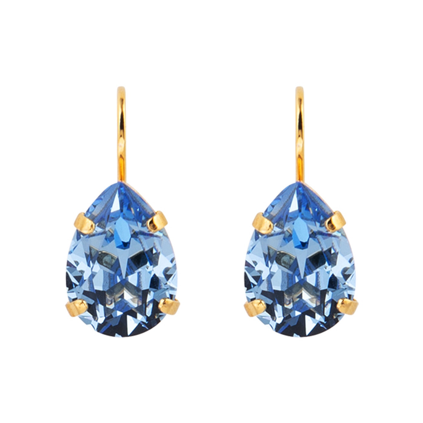 Mini Drop Clasp Earrings Gold / Light Sapphire