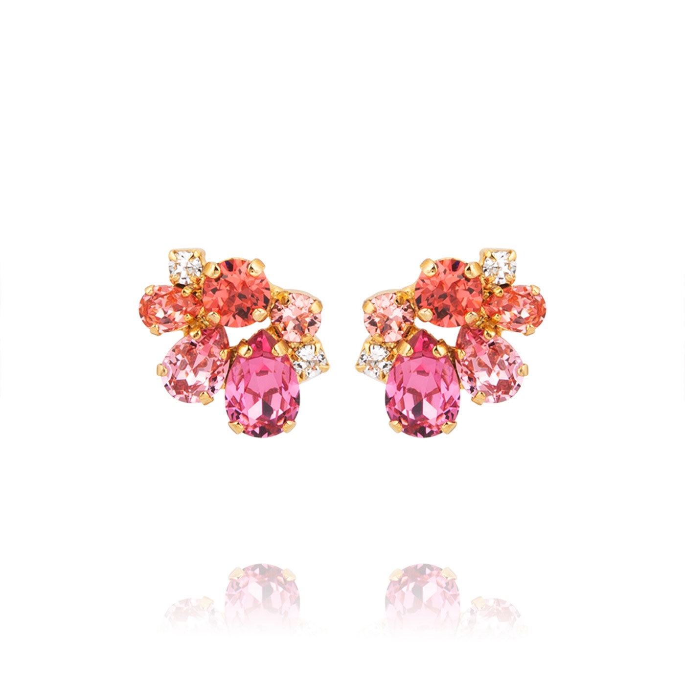 Katie Earrings Gold / Coral Combo