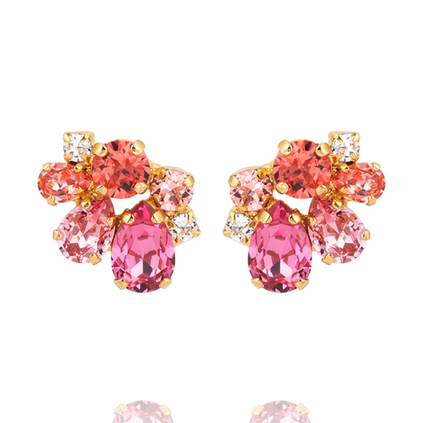 Katie Earrings Gold / Coral Combo