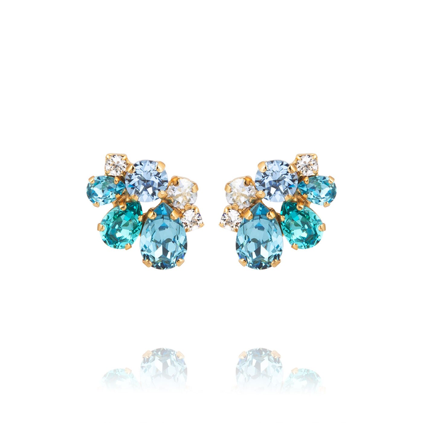 Katie Earrings Gold / Sea Breeze Combo