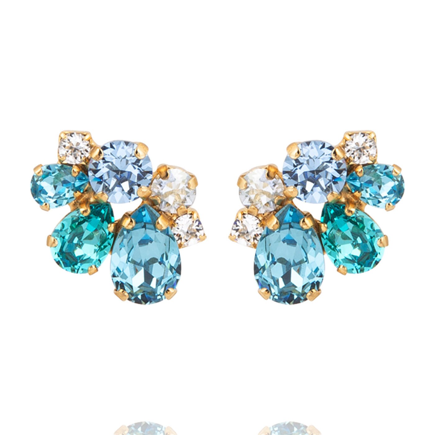 Katie Earrings Gold / Sea Breeze Combo