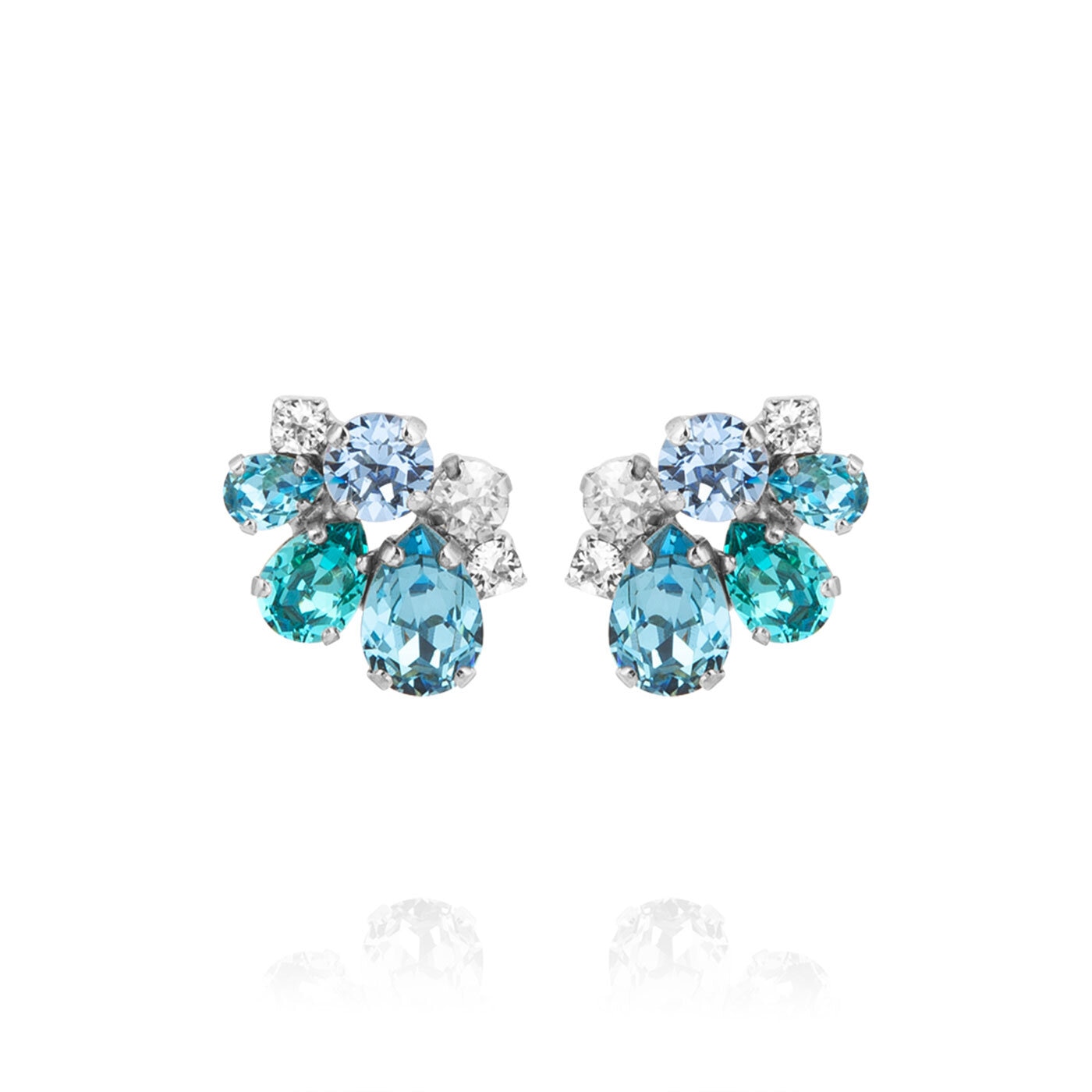 Katie Earrings Rhodium / Sea Breeze Combo