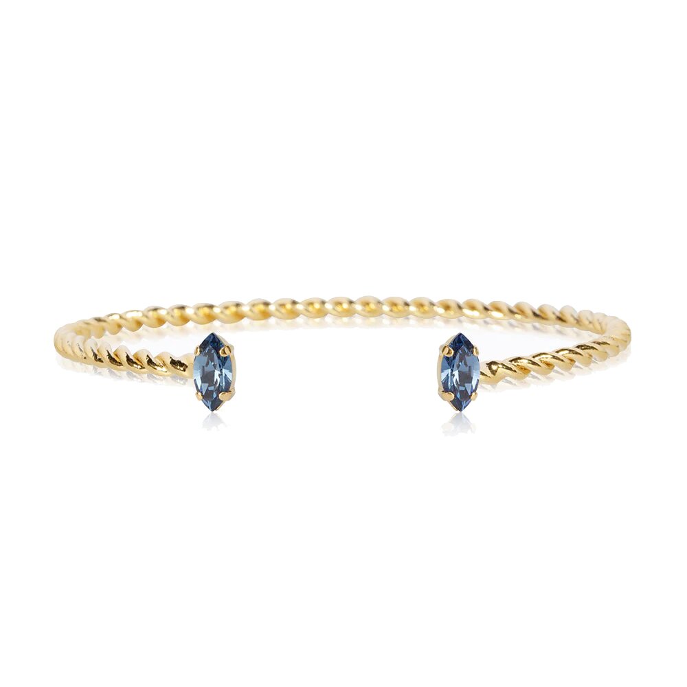 Petite Navette Bracelet Gold / Denim Blue