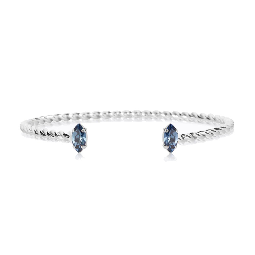 Petite Navette Bracelet Rhodium / Denim Blue