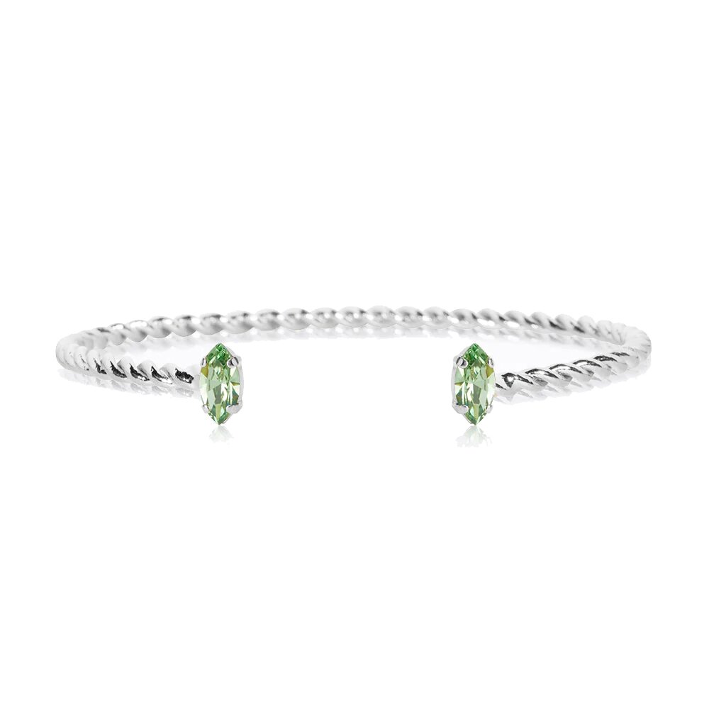 Petite Navette Bracelet Rhodium / Peridot