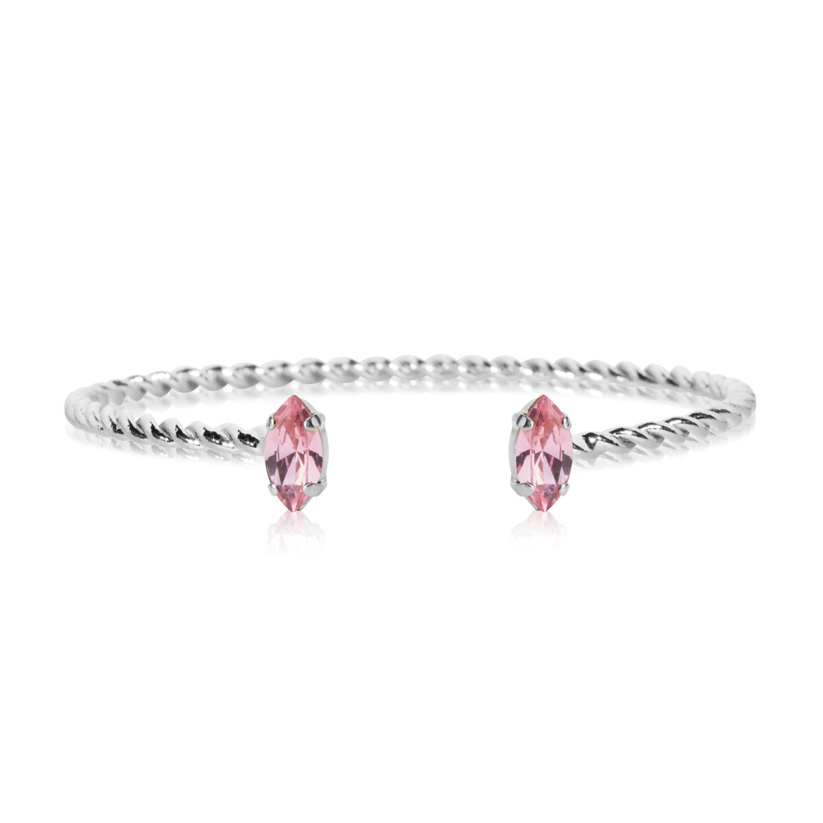 Petite Navette Bracelet Rhodium Light Rose