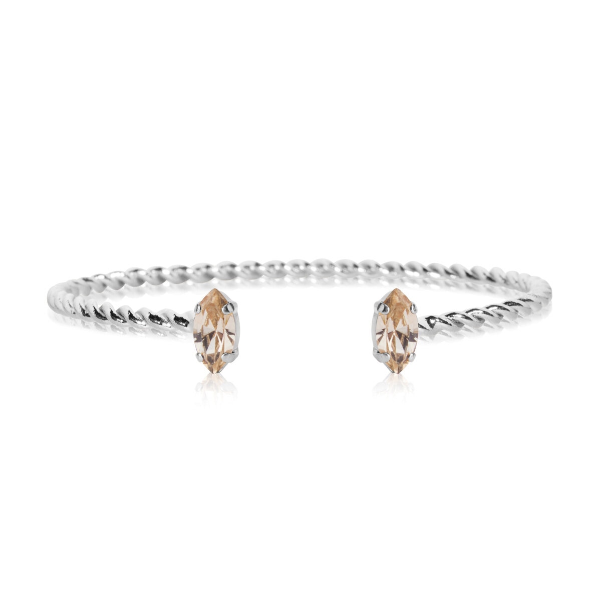 Petite Navette Bracelet Rhodium Light Silk