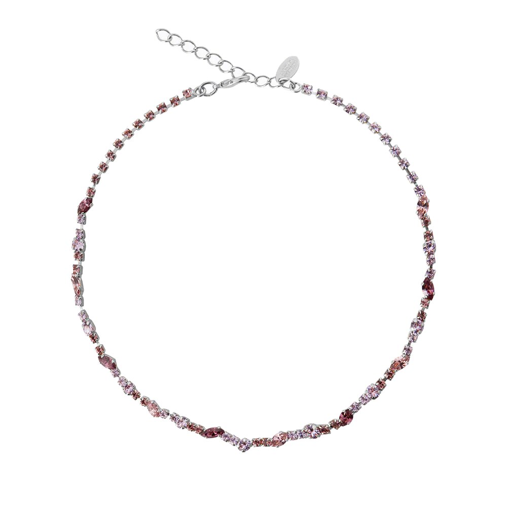 Antonia Necklace Rhodium / Violet Combo