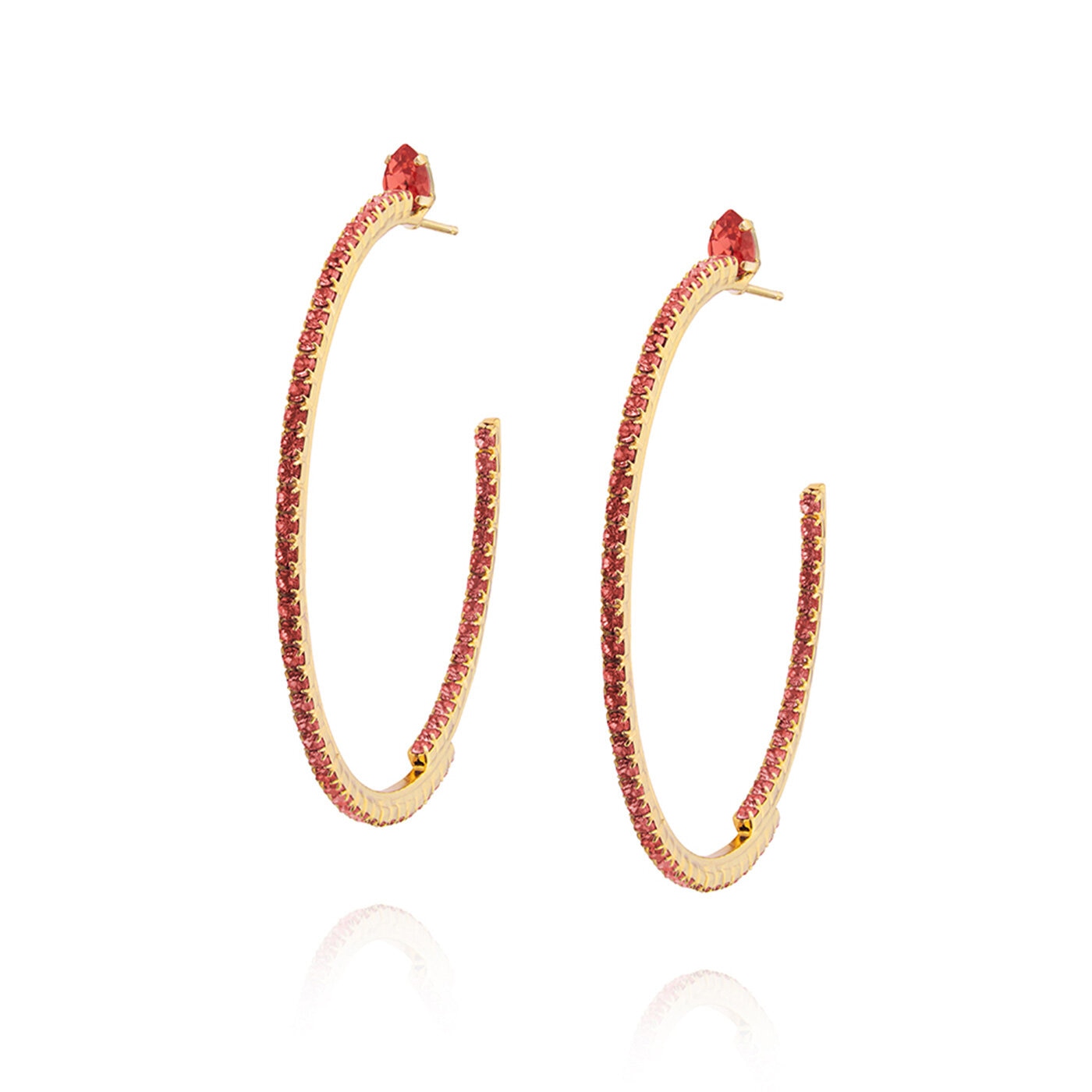 CRYSTAL LOOP EARRINGS GOLD