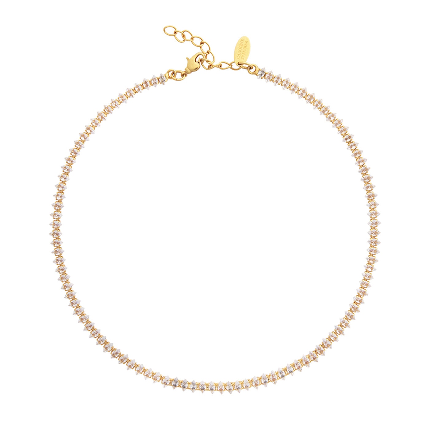 Navette Necklace Gold Crystal