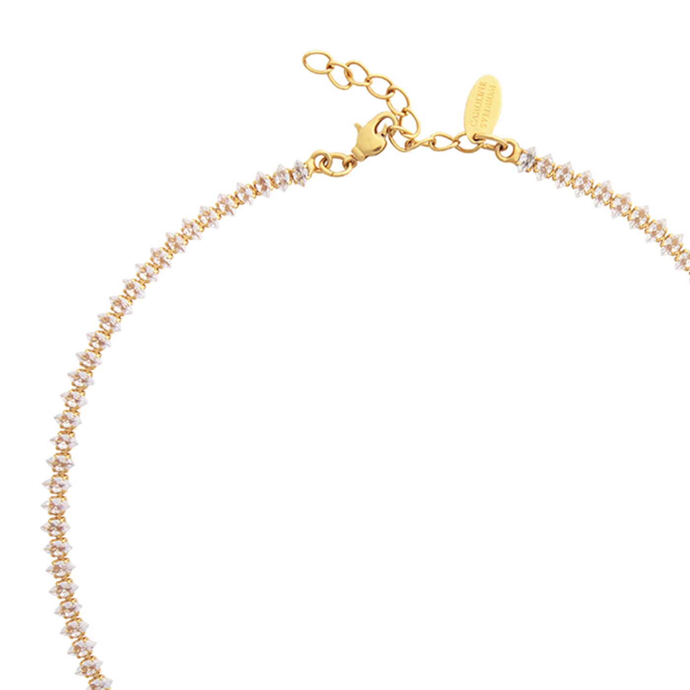 Navette Necklace Gold Crystal