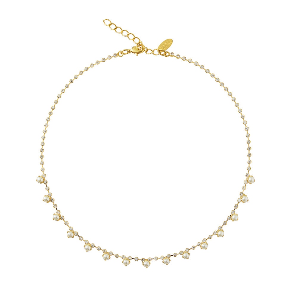 Lily Necklace Gold Pearl 