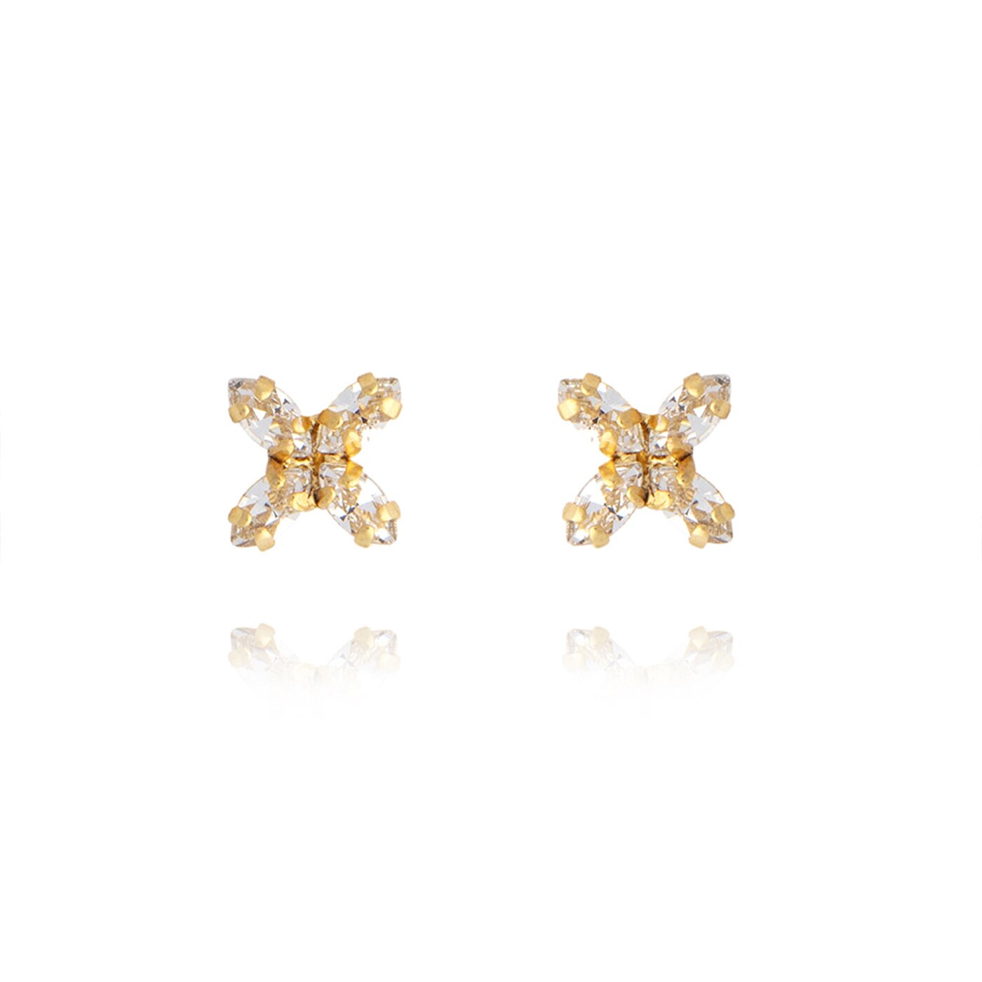 CRYSTAL MINI STAR EARRINGS GOLD
