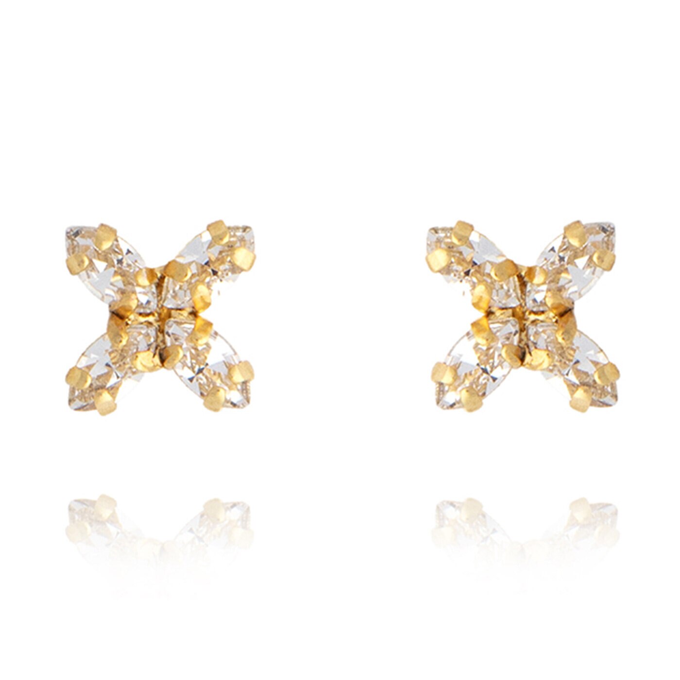 CRYSTAL MINI STAR EARRINGS GOLD