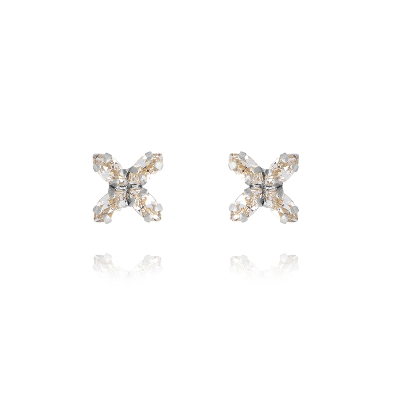CRYSTAL MINI STAR EARRINGS RHODIUM