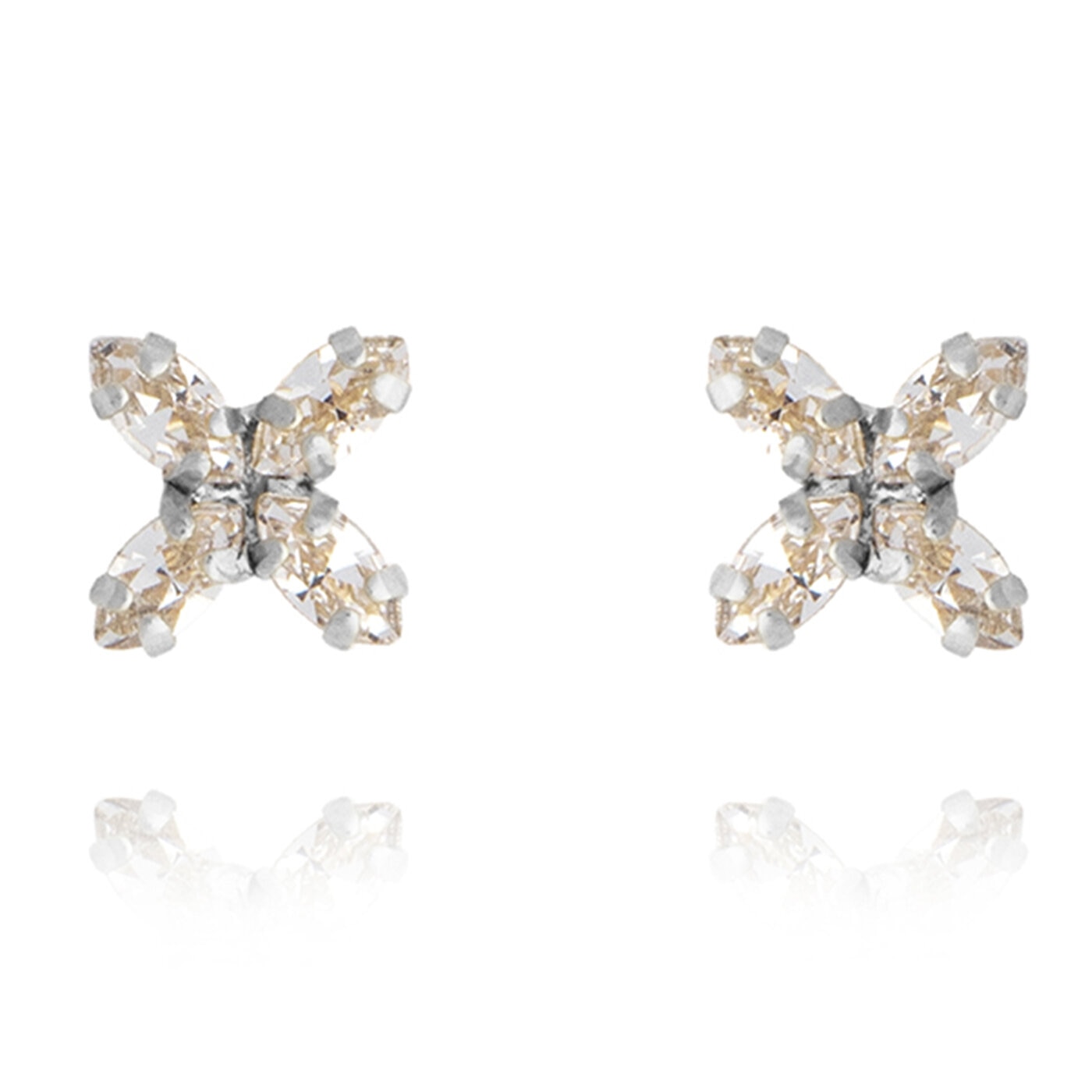 CRYSTAL MINI STAR EARRINGS RHODIUM