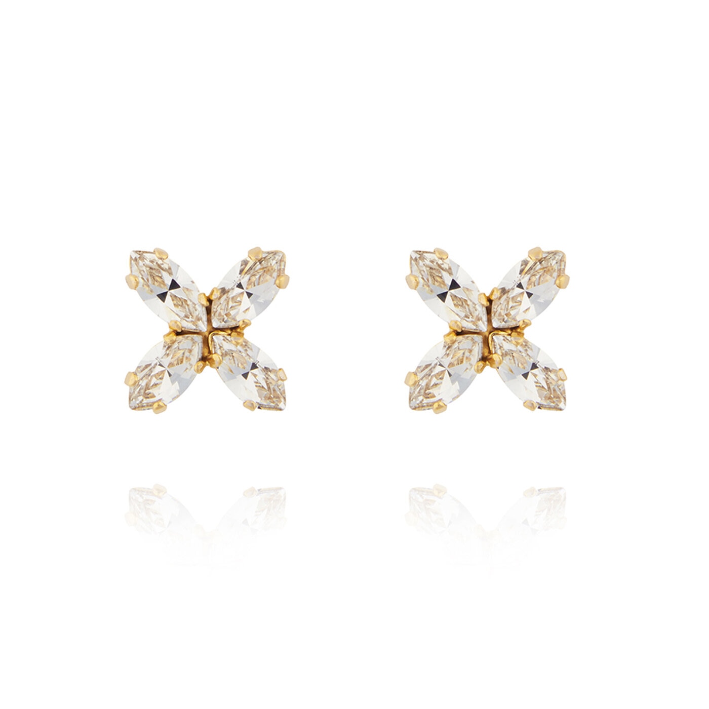 CRYSTAL STAR EARRINGS GOLD