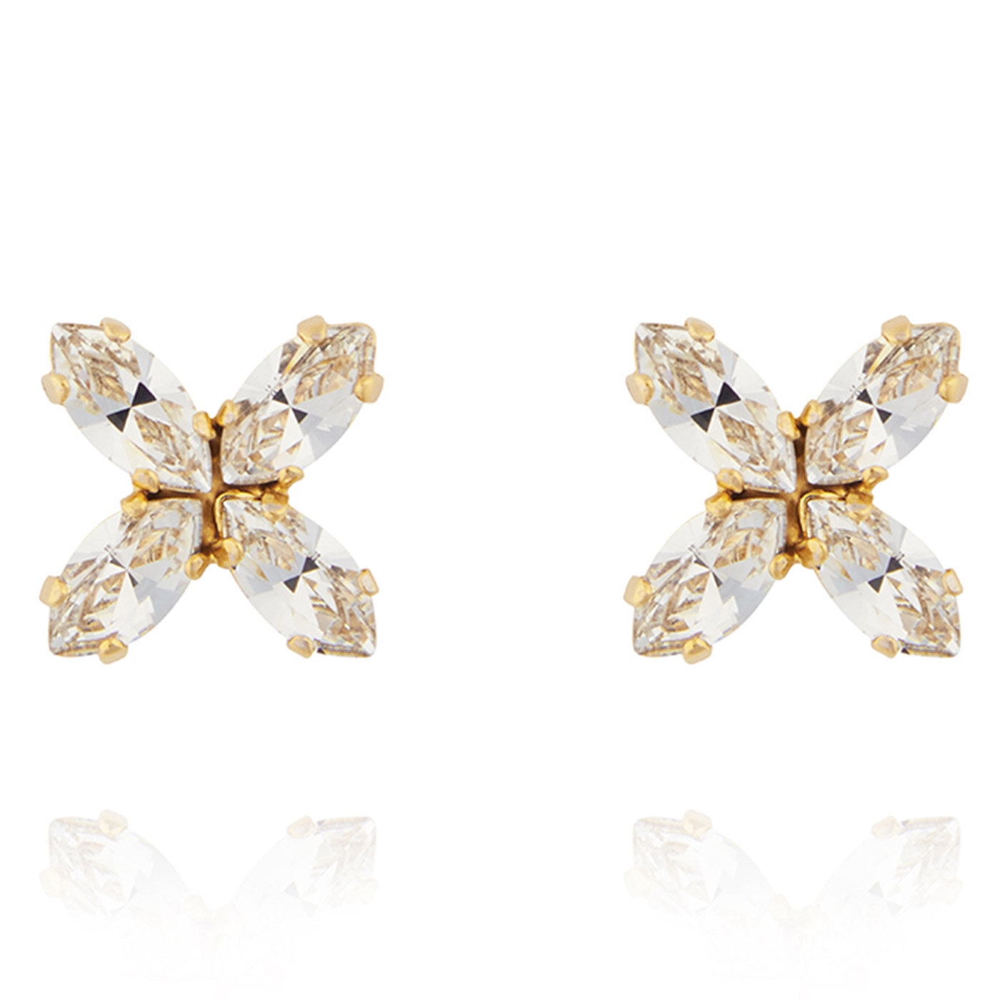 CRYSTAL STAR EARRINGS GOLD