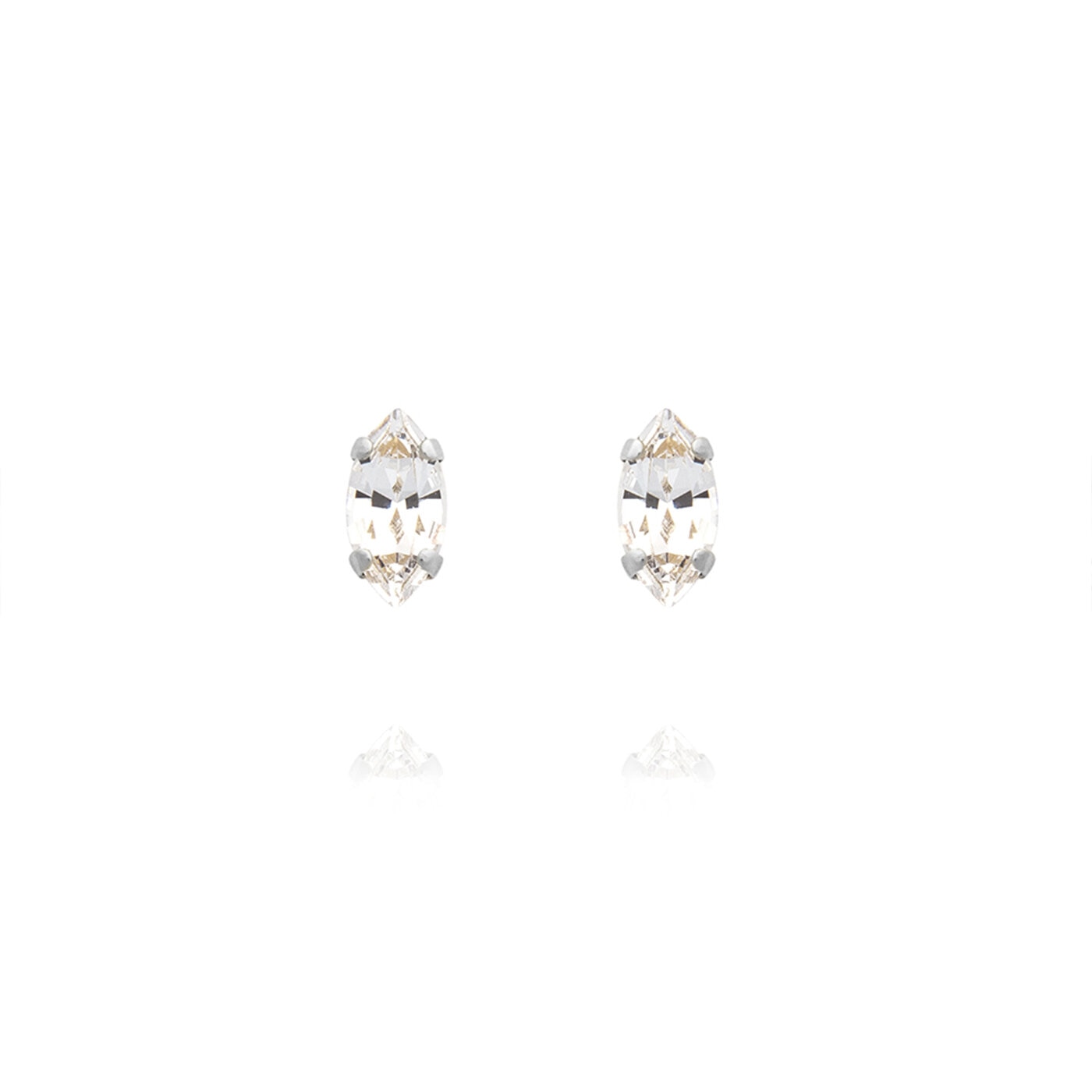PETITE NAVETTE EARRINGS RHODIUM