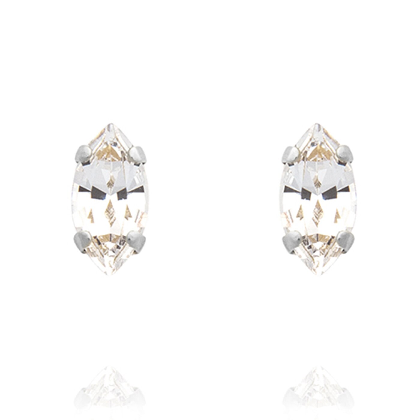 PETITE NAVETTE EARRINGS RHODIUM