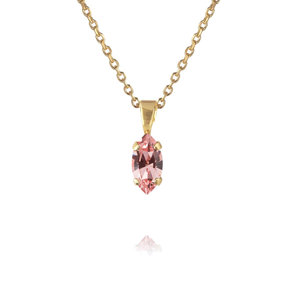 Petite Navette Necklace Gold Light Rose