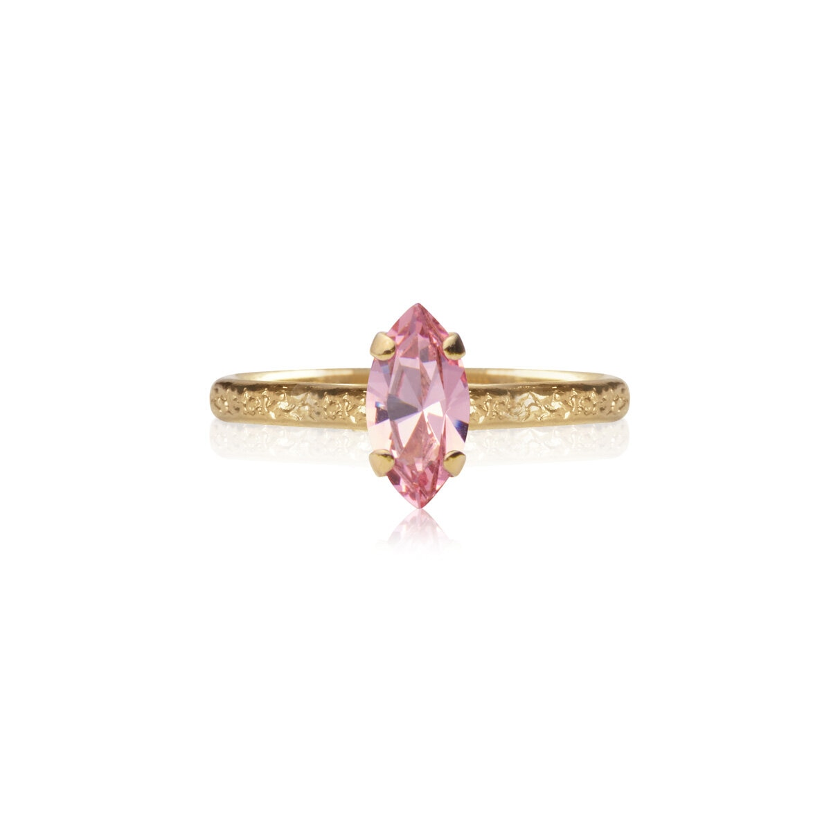 Petite Navette Ring Gold Light Rose