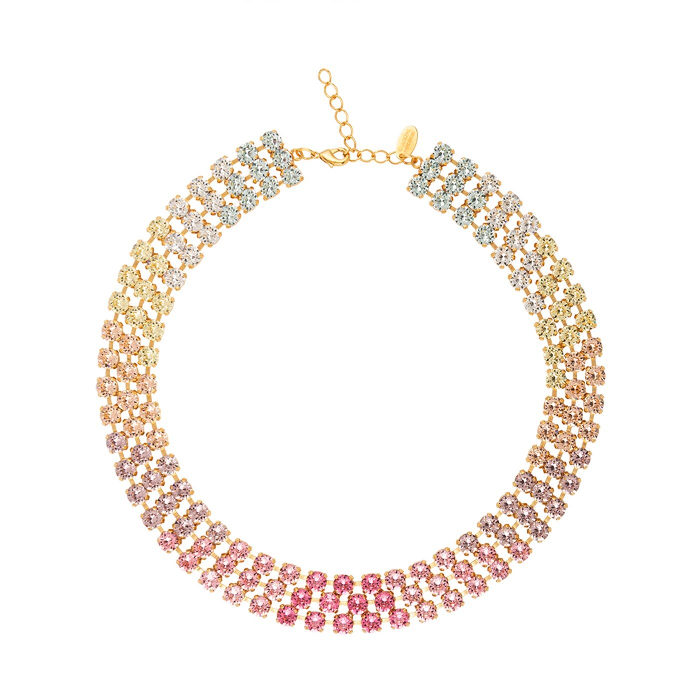 Rosanna Necklace Gold / Pastel Rainbow Combo