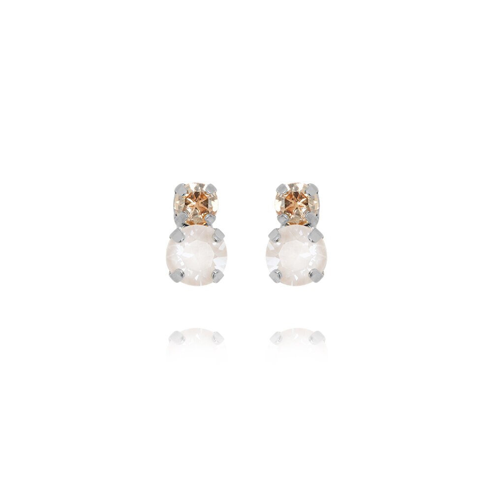 Leah Earrings Rhodium Electric White Combo