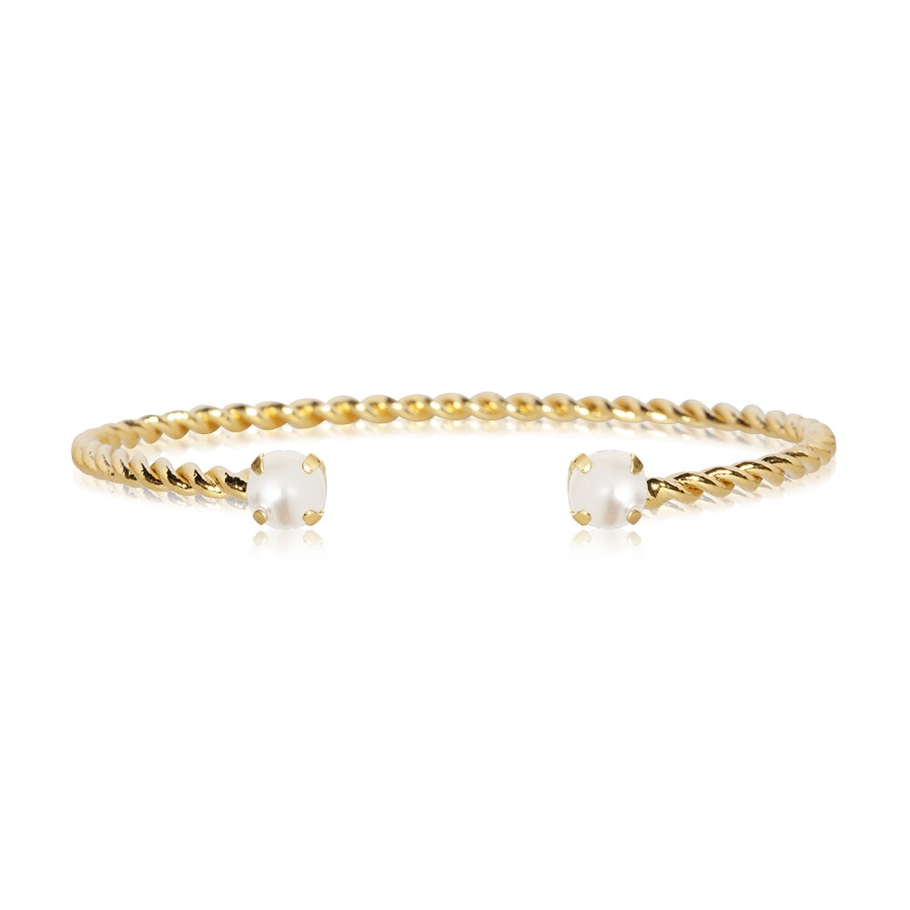 Mini Twisted Bracelet Gold Pearl 