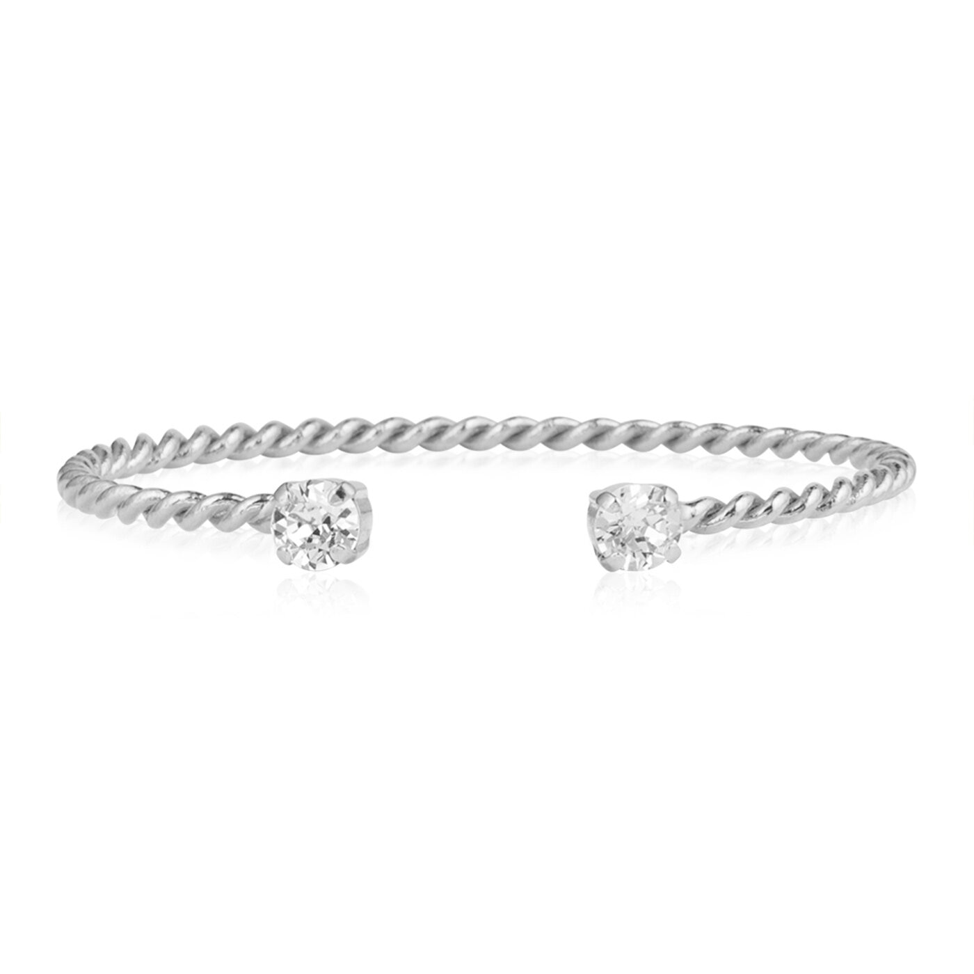 Mini Twisted Bracelet Rhodium / Crystal