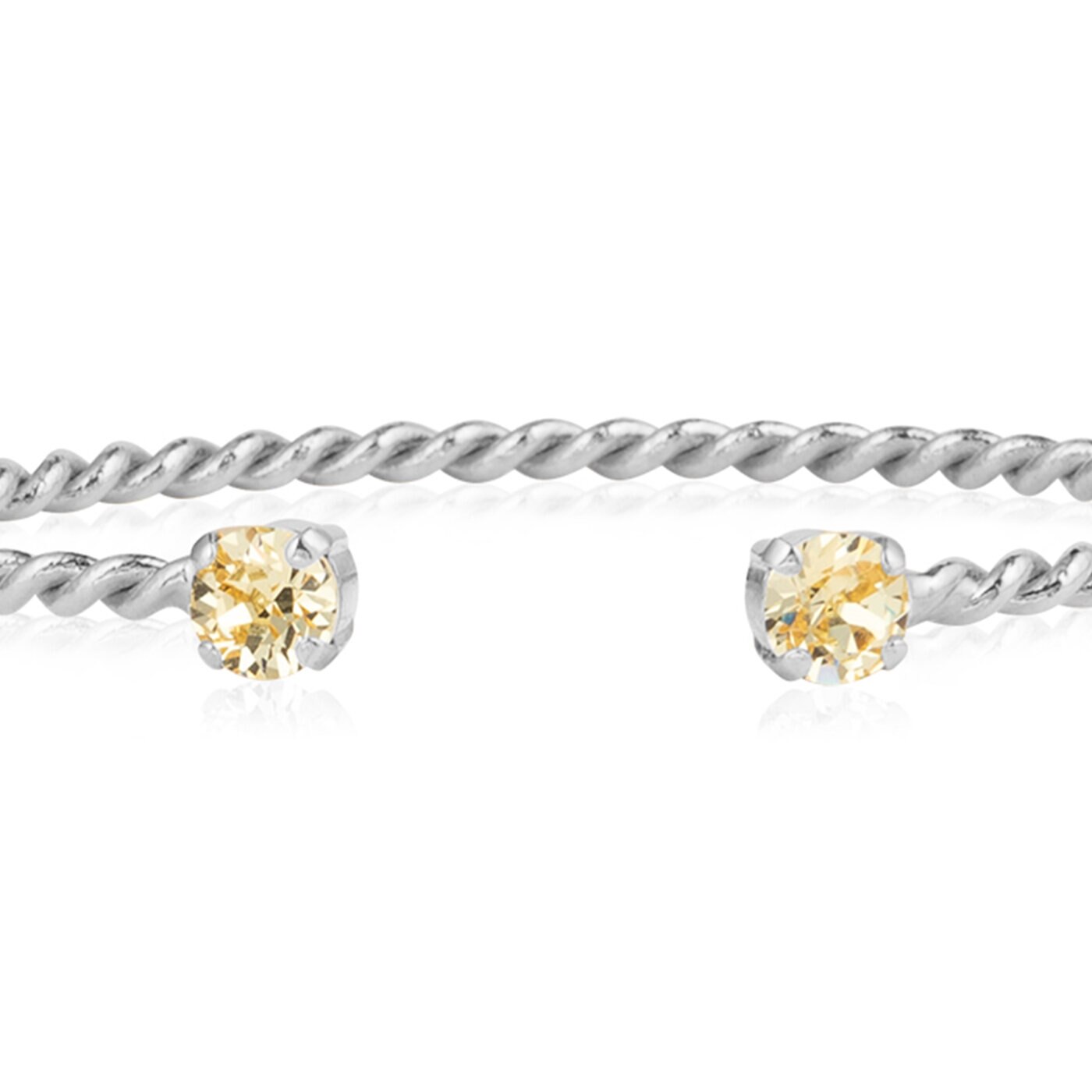 Mini Twisted Bracelet Rhodium / Jonquil