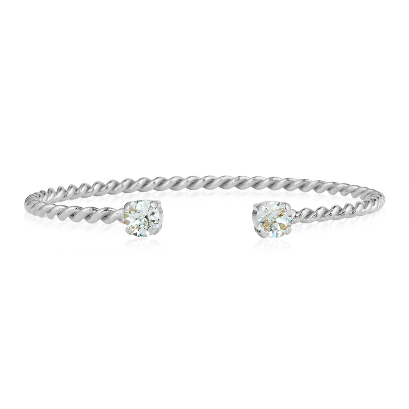 Mini Twisted Bracelet Rhodium / Light Azore