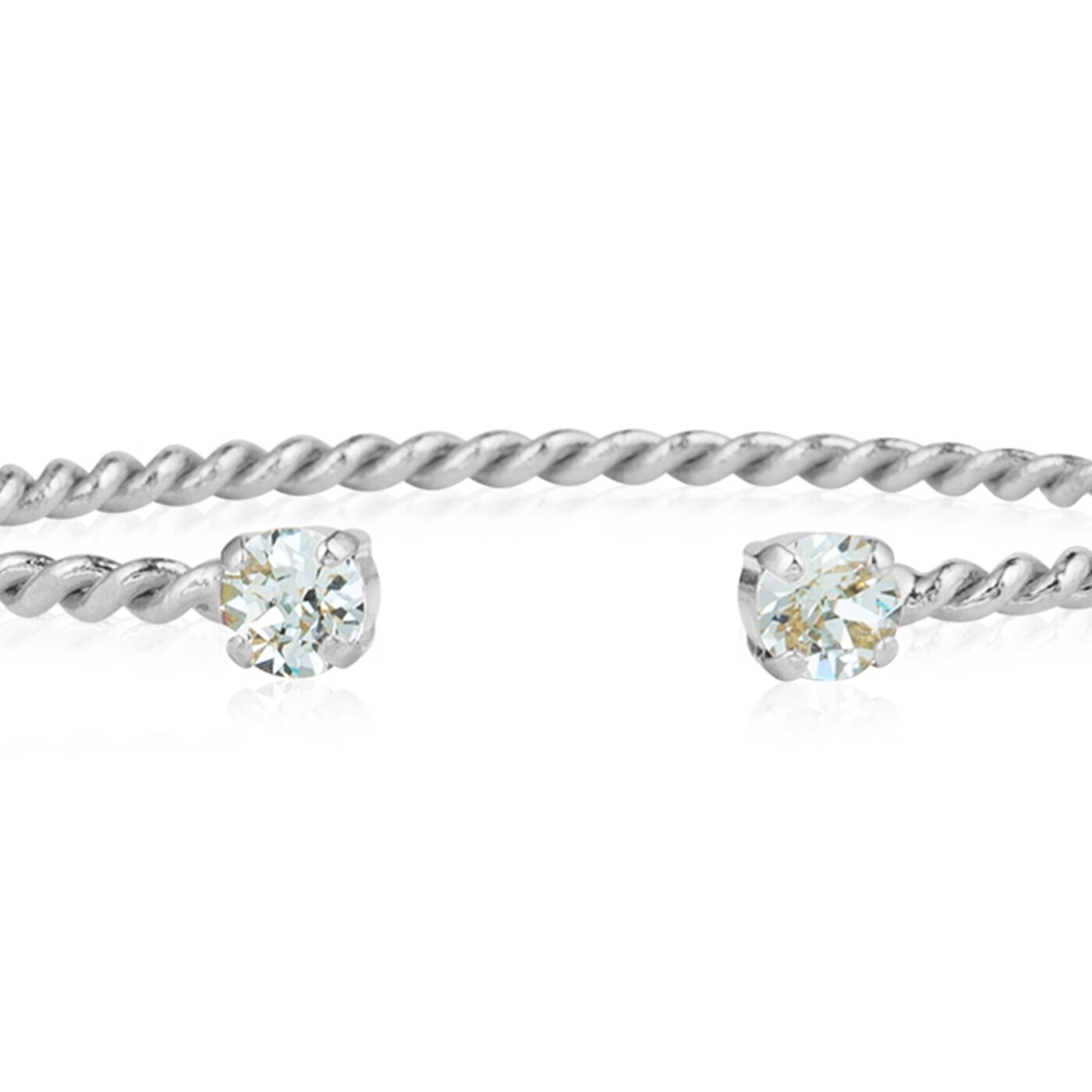 Mini Twisted Bracelet Rhodium / Light Azore