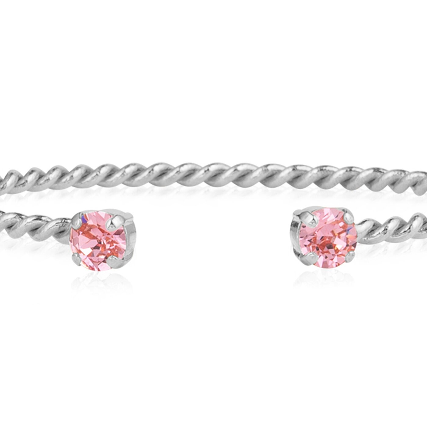 Mini Twisted Bracelet Rhodium / Light Rose