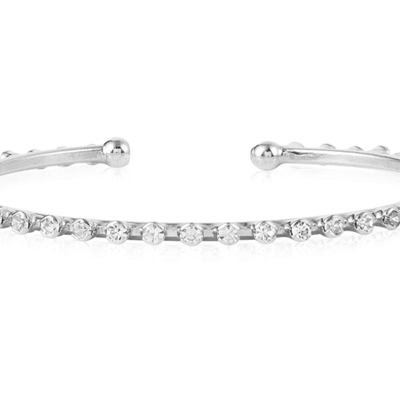 Miro Bangle Rhodium / Crystal