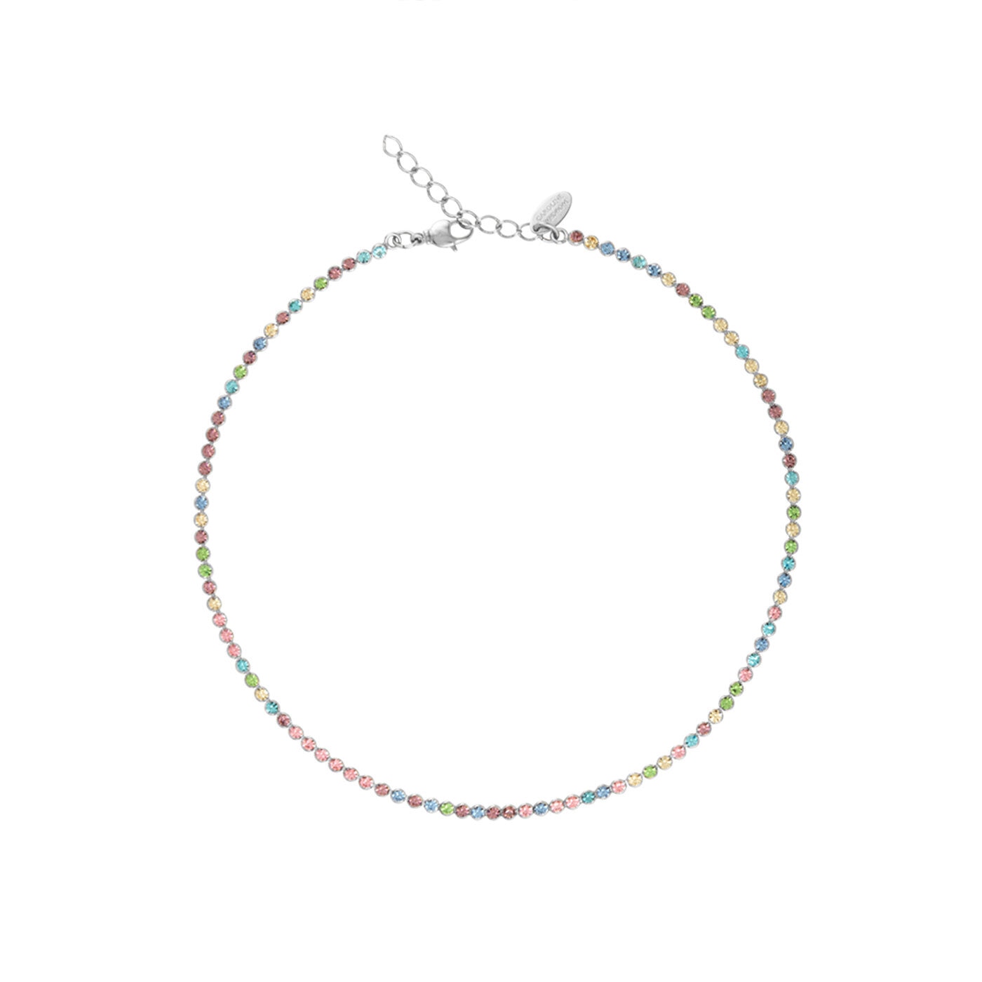 Siri Necklace Rhodium / Pastel Combo