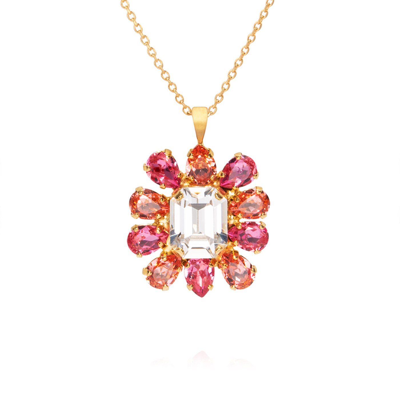 Peony Necklace Gold / Coral Combo