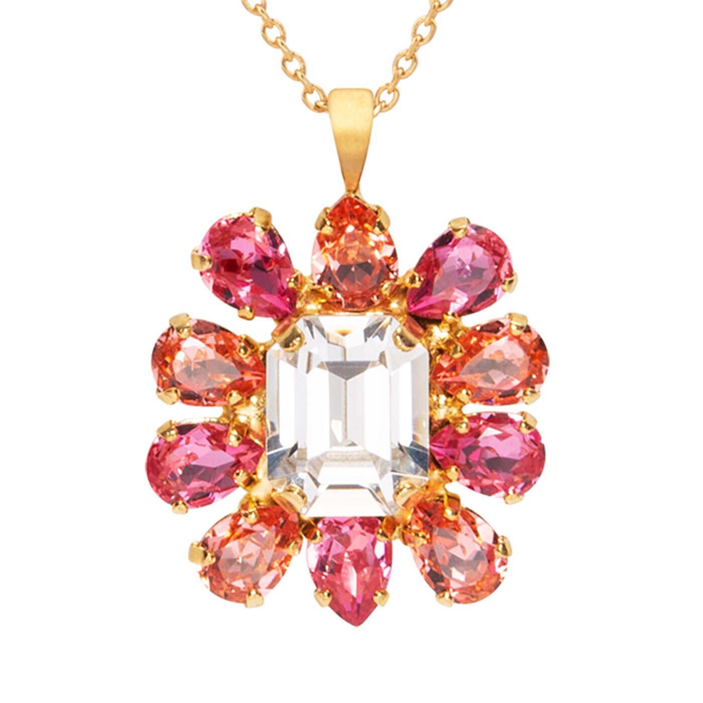 Peony Necklace Gold / Coral Combo