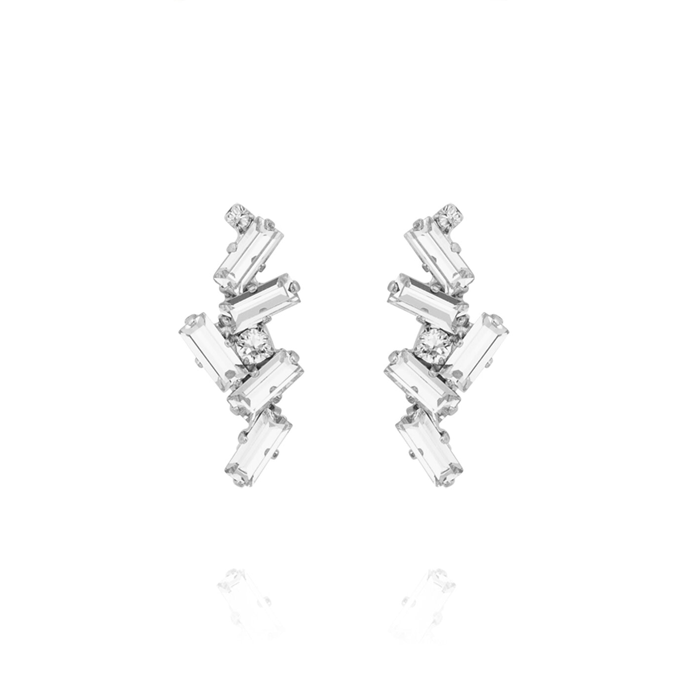 Nina Earrings Rhodium / Crystal