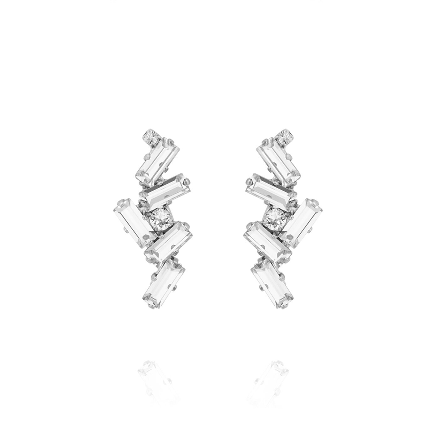 Nina Earrings Rhodium / Crystal