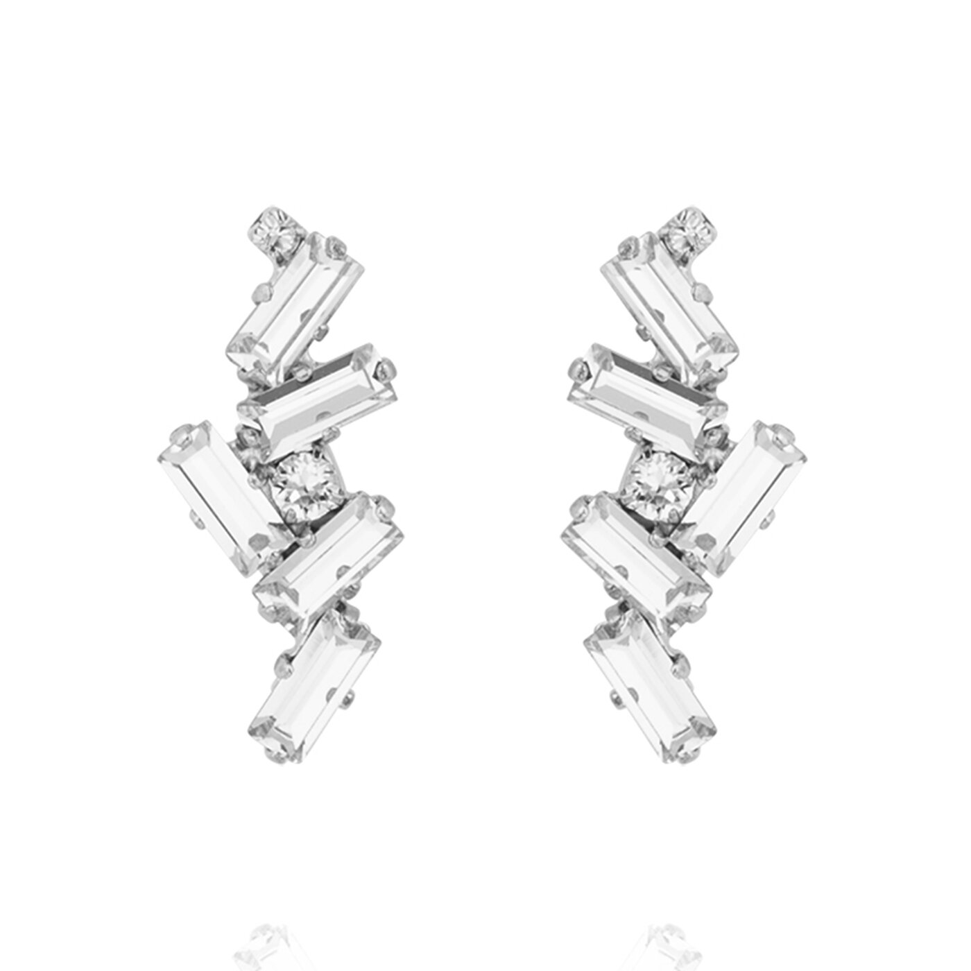 Nina Earrings Rhodium / Crystal